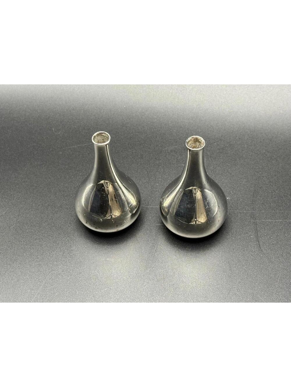 Vintage Dansk Designs Denmark Silverplate Onion Teardrop Candle Holders Pair MCM